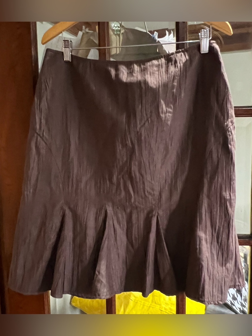 Women’s A-Line Brown Flared Hem Skirt